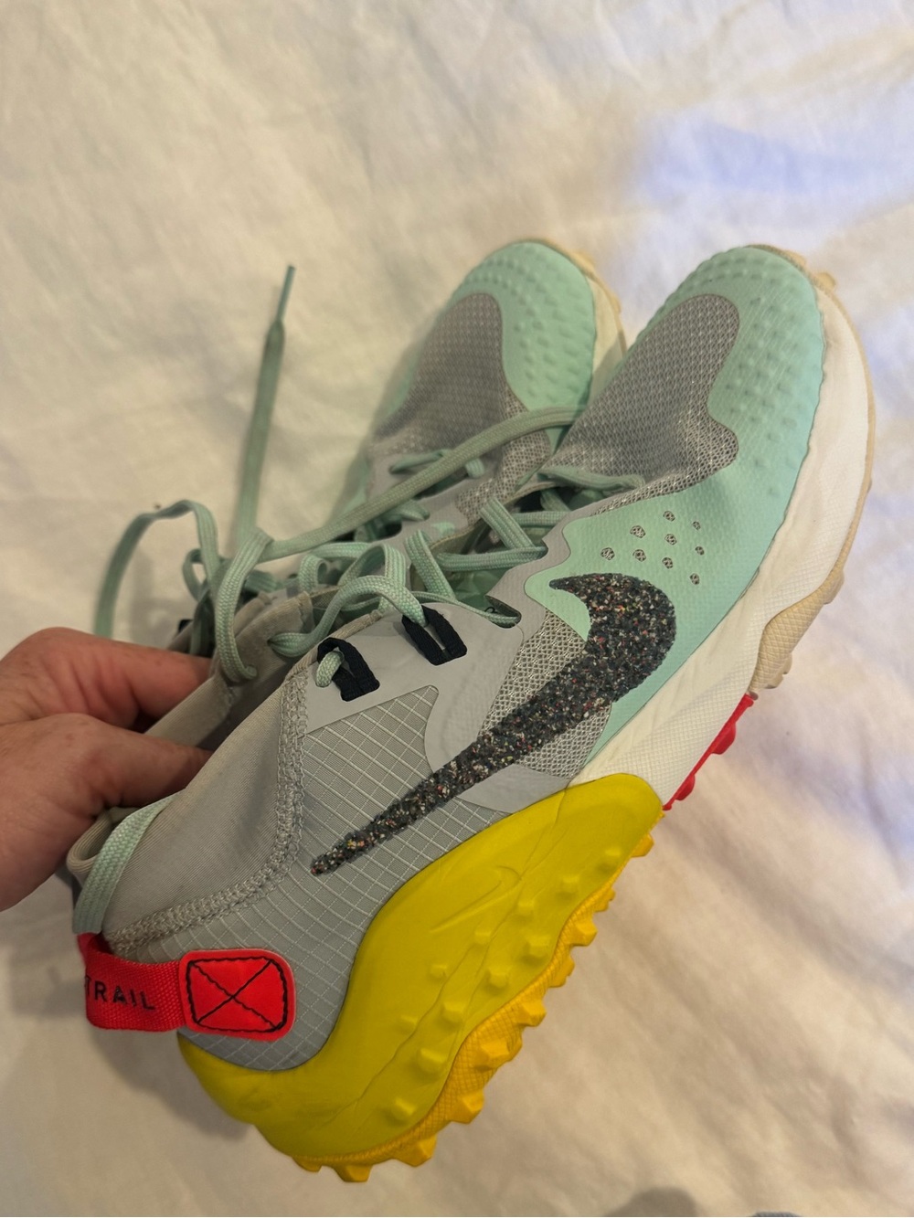 Nike Wildhorse 7 Trail Running Shoes Gray Mint Foam Yellow Pink Size 9
